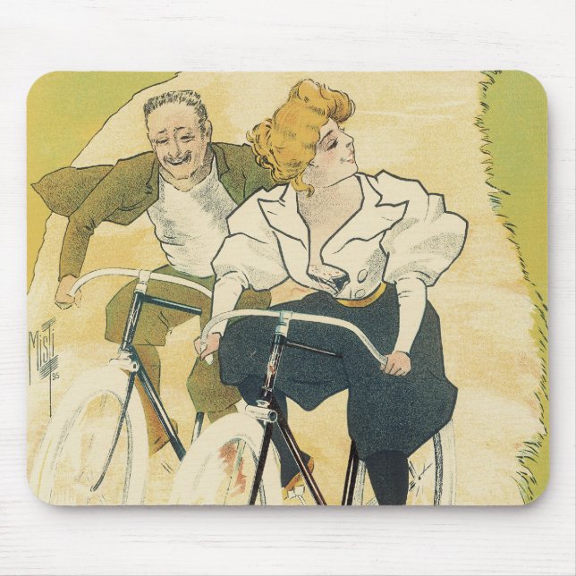 Vintage Art Nouveau, Fahrräder von Gladiator Cycle Mousepad (Vorne)