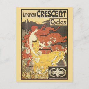 Vintage-Art-Nouveau-Fahrradwerbung Postkarte
