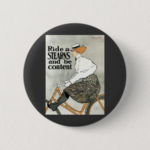 Vintage Art Nouveau, Fahrt auf Sterns Fahrrädern Button