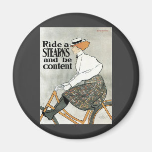 Vintage Art Nouveau, Fahrt auf Sterns Fahrrädern Magnet