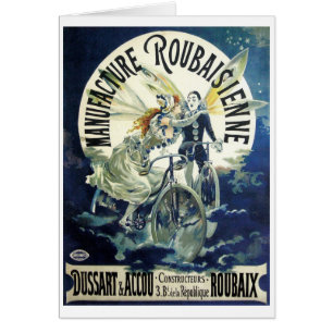 Vintage Art Nouveau Feen, Fahrrad Pierrot Mond