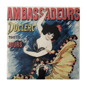 Vintage Art Nouveau Flamenco-Tänzerin, Ambassadeur Fliese
