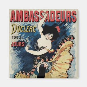 Vintage Art Nouveau Flamenco-Tänzerin, Ambassadeur Magnet