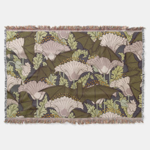 Vintage Art Nouveau Fledermaus und Mohn Blumenmust Decke