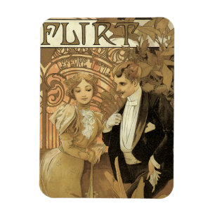 Vintage Art Nouveau Flirt-Kekse, Alphonse Mucha Magnet