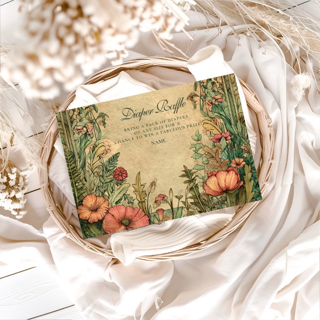 Vintage Art Nouveau Floral Diapper Raffle  Begleitkarte (Von Creator hochgeladen)