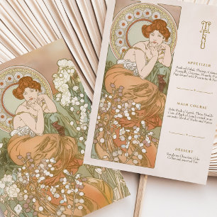 Vintage Art Nouveau Floral Goddess Karte