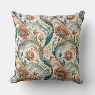 Vintage-Art-Nouveau-Floral-Wandmalerei-Muster Kissen