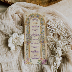 Vintage Art Nouveau Florale Hochzeit Menükarte