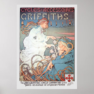 Vintage-Art-Nouveau-französische-Fahrradwerbung Poster