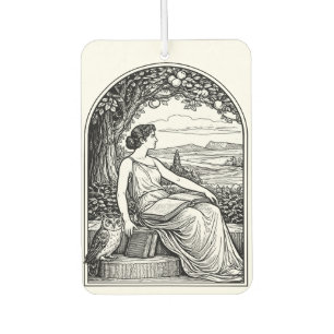 Vintage Art Nouveau Frau beim Lesen unter einem Ba Autolufterfrischer