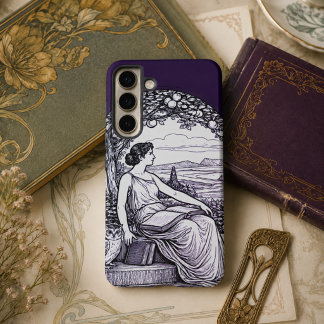 Vintage Art Nouveau Frau beim Lesen unter einem Ba Samsung Galaxy Hülle