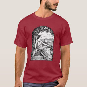 Vintage Art Nouveau Frau beim Lesen unter einem Ba T-Shirt