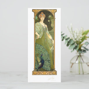 Vintage Art Nouveau Frau mit Vögeln von Sonrel Karte