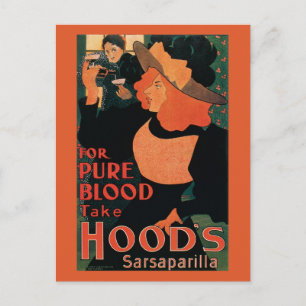 Vintage Art Nouveau, für reines Blut, Sarsaparilla Postkarte