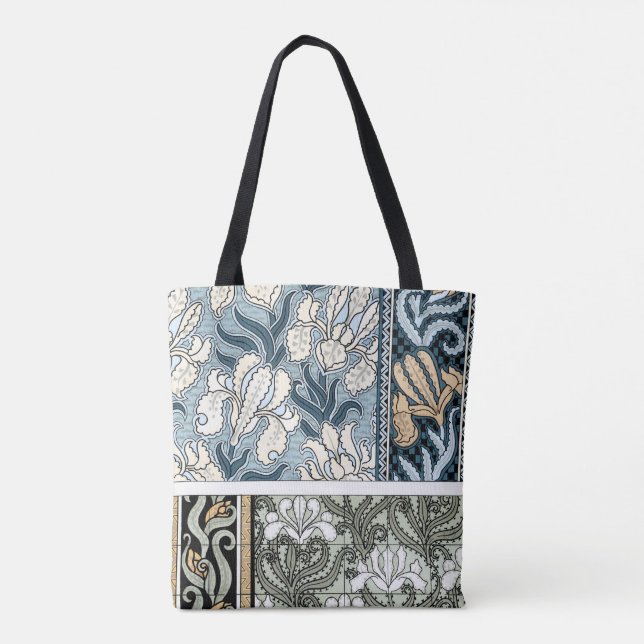 Vintage Art Nouveau, Garten-Schwertlilien-Blumen (Rückseite)