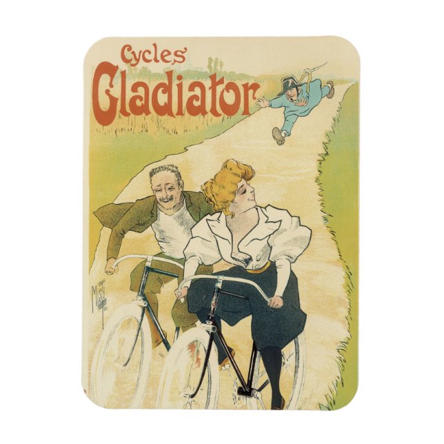 Vintage Art Nouveau, Gladiator Cycles Fahrräder Magnet (Vertikal)