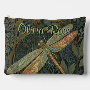 Vintage Art Nouveau grüner Gold Libelle Zubehörtasche