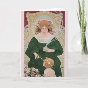 Vintage Art Nouveau Helm Cacao von Privat Livemont Karte