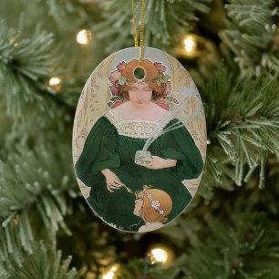 Vintage Art Nouveau Helm Cacao von Privat Livemont Keramik Ornament