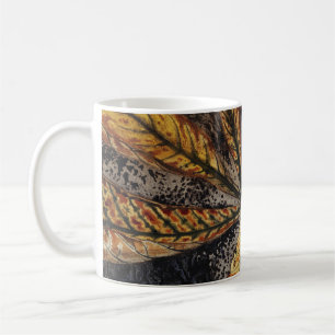 Vintage Art Nouveau Herbst-Kastanienblatt-Druck Kaffeetasse