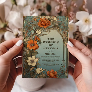 Vintage-Art-Nouveau-Hochzeit Einladung