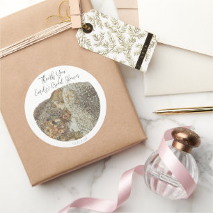 Vintage Art Nouveau Hochzeitsdusche Danke schön Runder Aufkleber