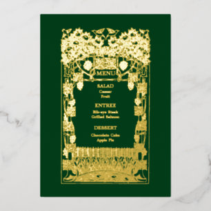 Vintage Art Nouveau Hochzeitsmenü Folieneinladung