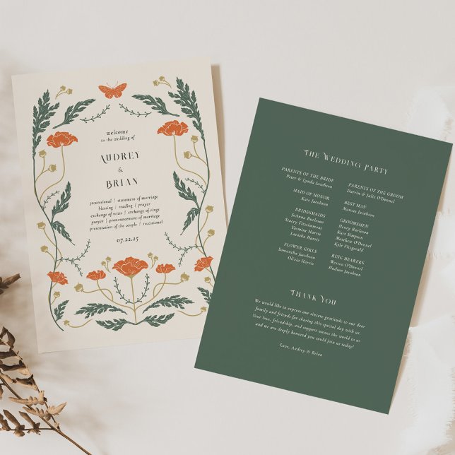 Vintage-Art-Nouveau-Hochzeitsprogramm Programm (Von Creator hochgeladen)
