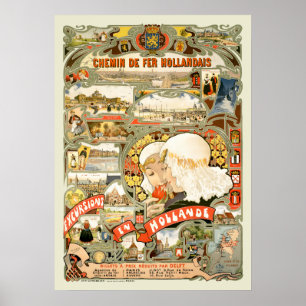 Vintage Art Nouveau Holland Reise Tourismus Poster