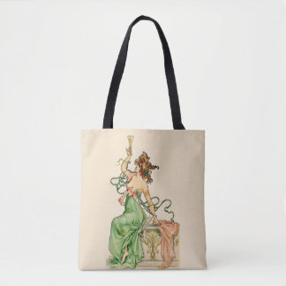 Vintage-Art-Nouveau-Illustration einer Champagner-