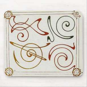 Vintage-Art-Nouveau-Illustration von Alphonse Much Mousepad