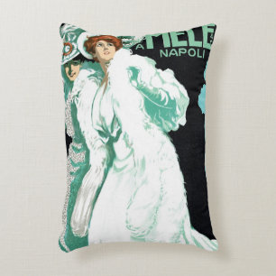 Vintage Art Nouveau, italienische Mode, elegante F Dekokissen