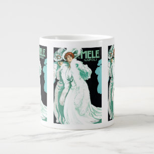 Vintage Art Nouveau, italienische Mode, elegante F Jumbo-Tasse