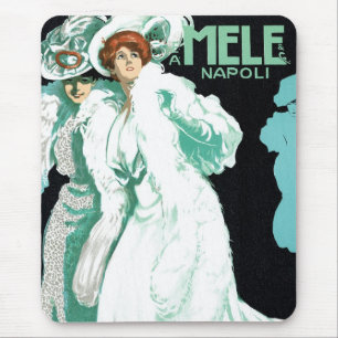 Vintage Art Nouveau, italienische Mode, elegante F Mousepad
