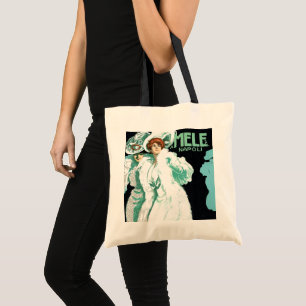 Vintage Art Nouveau, italienische Mode, elegante F Tragetasche