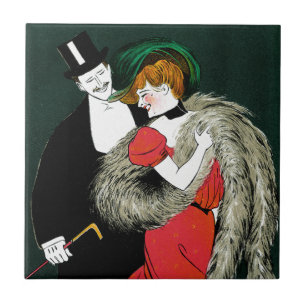 Vintage Art Nouveau, Italienische Mode Liebe Roman Fliese