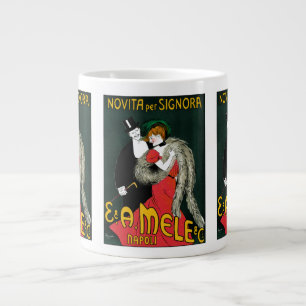 Vintage Art Nouveau, Italienische Mode Liebe Roman Jumbo-Tasse