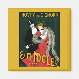 Vintage Art Nouveau, Italienische Mode Liebe Roman Magnet