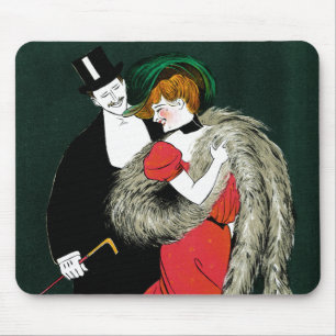 Vintage Art Nouveau, Italienische Mode Liebe Roman Mousepad