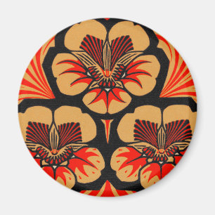 Vintage Art Nouveau Julie de Graag Blumen-Holzschn Magnet