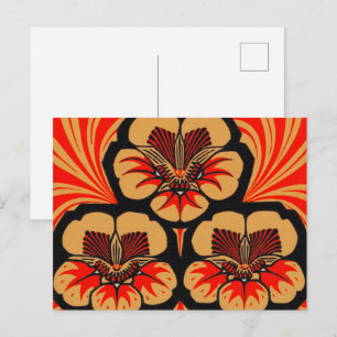 Vintage Art Nouveau Julie de Graag Blumen-Holzschn Postkarte