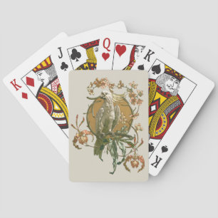 Vintage Art Nouveau, Kakadu-Vogel, Orchideenblüten Spielkarten