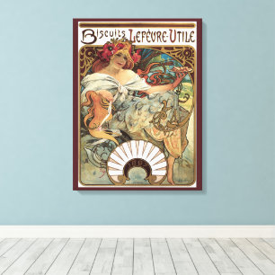 Vintage Art Nouveau, Kekse von Alphonse Mucha Leinwanddruck