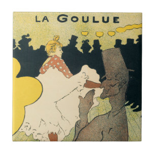 Vintage Art Nouveau, La Goulue von Toulouse Lautre Fliese