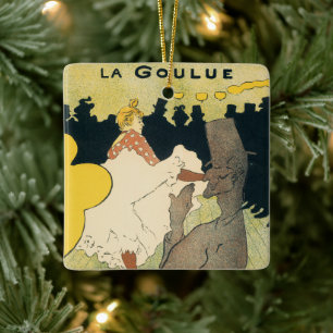Vintage Art Nouveau, La Goulue von Toulouse Lautre Keramikornament