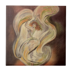 Vintage Art Nouveau, La Loie Fuller Moderne Tänzer Fliese