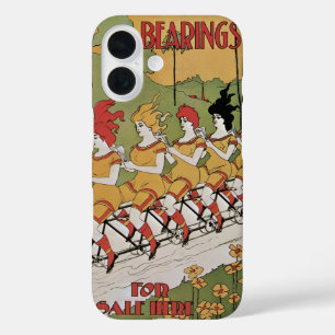 Vintage Art Nouveau, Lager Tandemfahrrad iPhone 16 Hülle