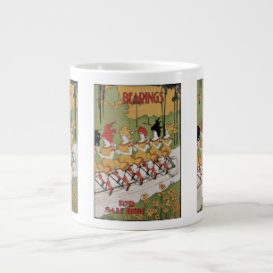 Vintage Art Nouveau, Lager-Tandemfahrrad Jumbo-Tasse