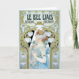 Vintage Art Nouveau Le Bec Liais, Privat Livemont Karte